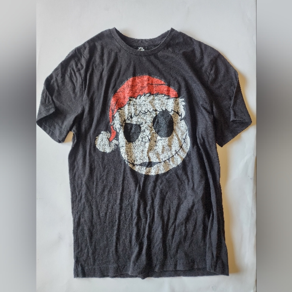 Disney Nightmare Before Christmas Jack Skellington T-Shirt with Red Santa Skull